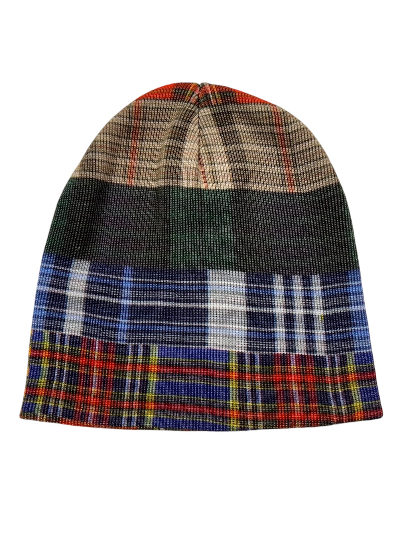 Plaid Panel Beanie