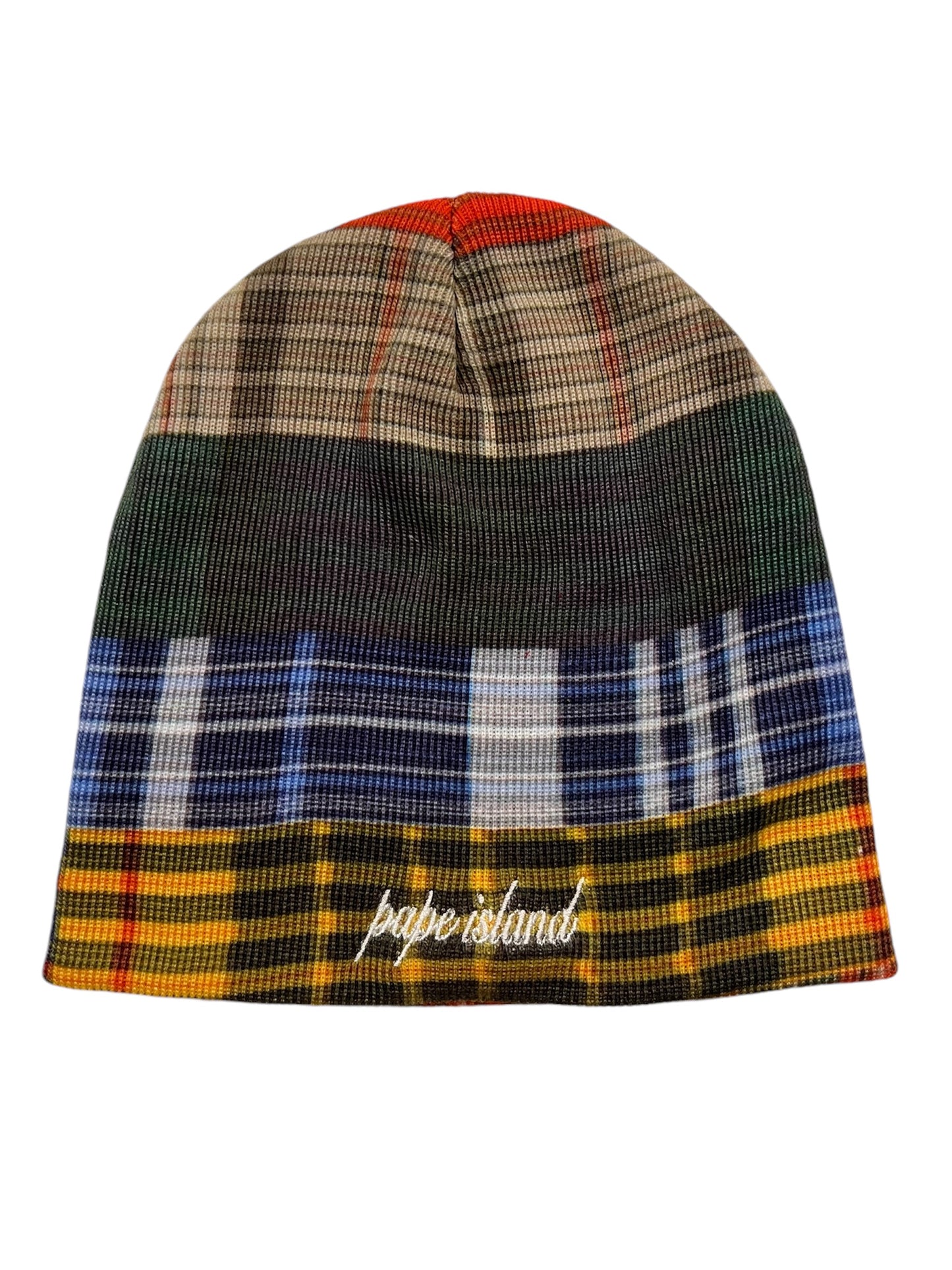 Plaid Panel Beanie